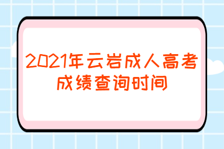 2021年云岩成人高考成绩查询时间