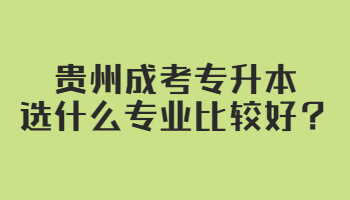 贵州成考专升本选什么专业比较好？