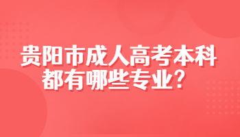贵阳市成人高考本科都有哪些专业？