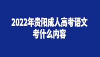 2022年贵阳成人高考语文考什么内容