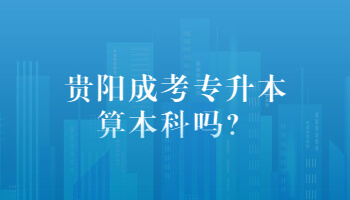 贵阳成考专升本算本科吗？