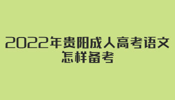 2022年贵阳成人高考语文怎样备考