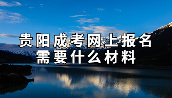 贵阳成考网上报名需要什么材料